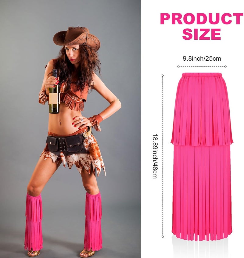 Skicuff Women's Hippie Fringe Boot Covers 60s Leg Warmers Hippie Costume Accessories for Adults, Standard Size, Average Size - Image 2